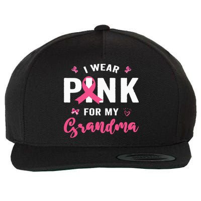 I Wear P.I.N.K For My Grandma Breast Cancer Awareness Wool Snapback Cap