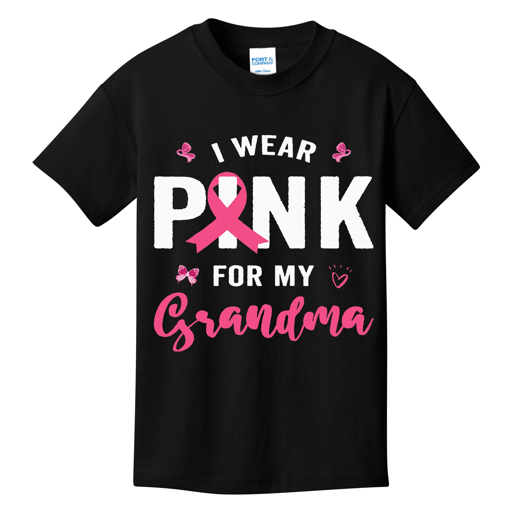 I Wear P.I.N.K For My Grandma Breast Cancer Awareness Kids T-Shirt