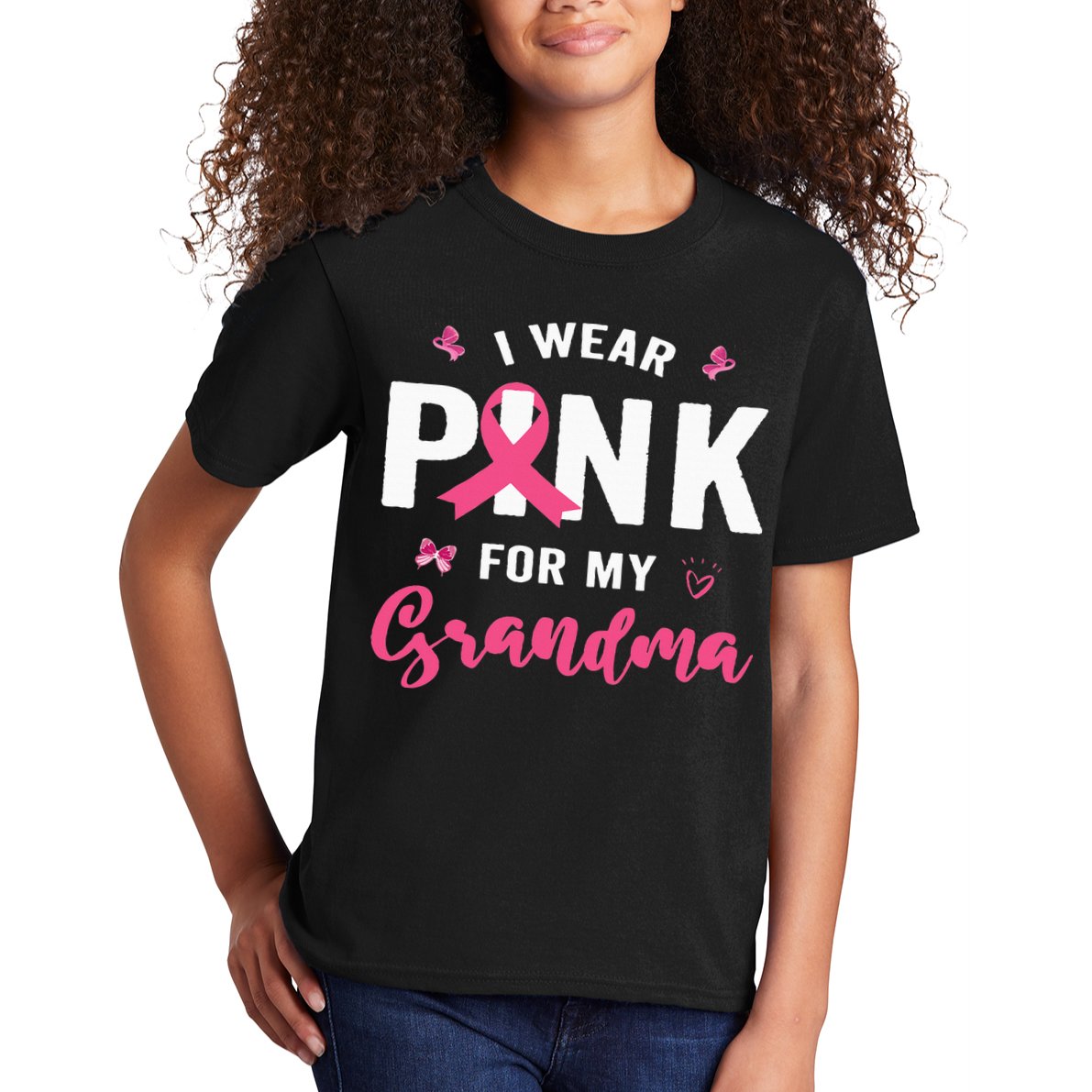 I Wear P.I.N.K For My Grandma Breast Cancer Awareness Kids T-Shirt