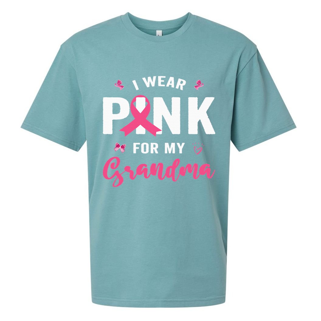 I Wear P.I.N.K For My Grandma Breast Cancer Awareness Sueded Cloud Jersey T-Shirt