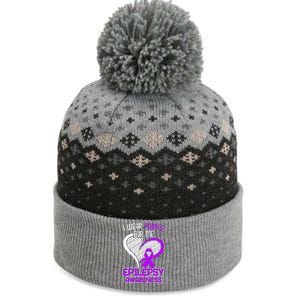 I Wear Purple For Me Epileptic Seizure Epilepsy Awareness Gift The Baniff Cuffed Pom Beanie