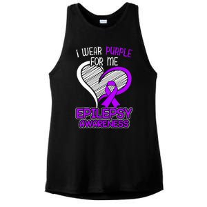 I Wear Purple For Me Epileptic Seizure Epilepsy Awareness Gift Ladies PosiCharge Tri-Blend Wicking Tank