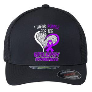 I Wear Purple For Me Epileptic Seizure Epilepsy Awareness Gift Flexfit Unipanel Trucker Cap