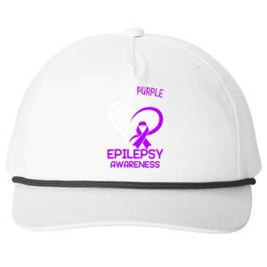 I Wear Purple For Me Epileptic Seizure Epilepsy Awareness Gift Snapback Five-Panel Rope Hat