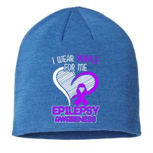 I Wear Purple For Me Epileptic Seizure Epilepsy Awareness Gift Sustainable Beanie