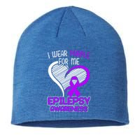 I Wear Purple For Me Epileptic Seizure Epilepsy Awareness Gift Sustainable Beanie