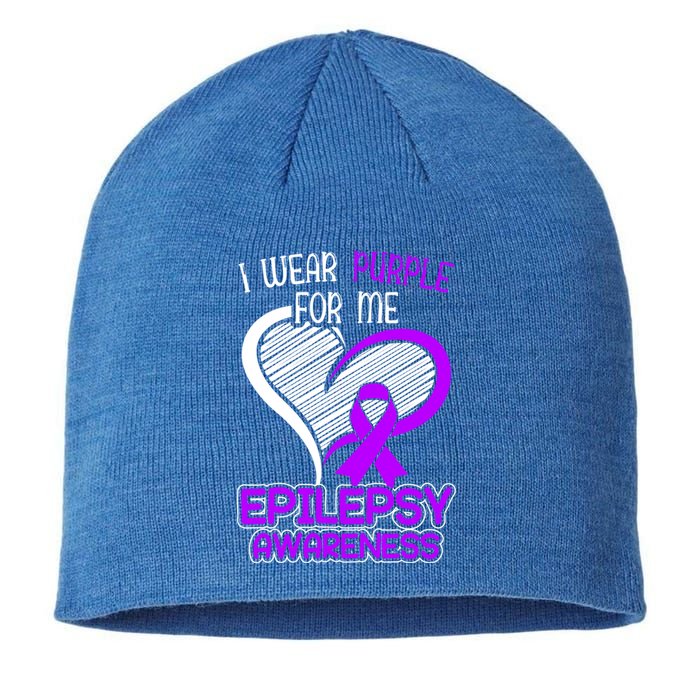 I Wear Purple For Me Epileptic Seizure Epilepsy Awareness Gift Sustainable Beanie