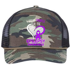 I Wear Purple For Me Epileptic Seizure Epilepsy Awareness Gift Retro Rope Trucker Hat Cap