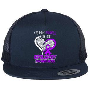 I Wear Purple For Me Epileptic Seizure Epilepsy Awareness Gift Flat Bill Trucker Hat