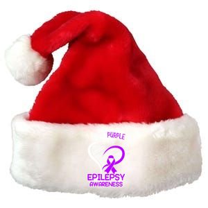 I Wear Purple For Me Epileptic Seizure Epilepsy Awareness Gift Premium Christmas Santa Hat