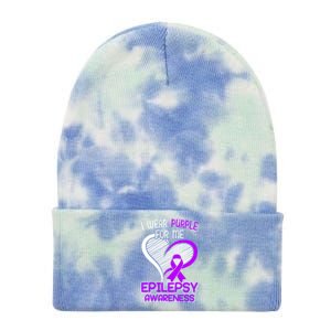 I Wear Purple For Me Epileptic Seizure Epilepsy Awareness Gift Tie Dye 12in Knit Beanie