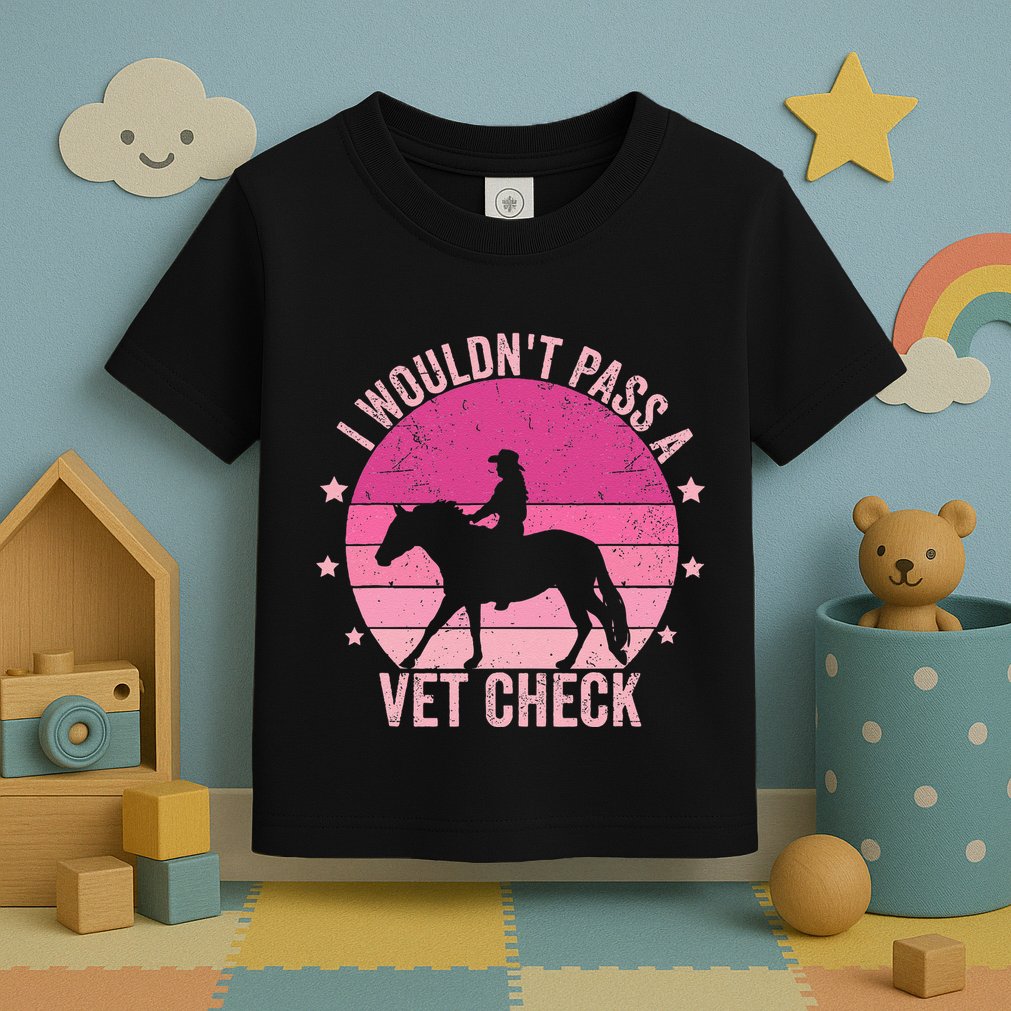 I WouldnT Pass A Vet Check Funny Vet Tech Horse Riding Mom Toddler T-Shirt