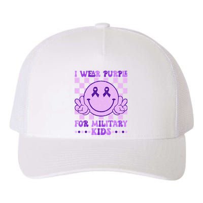 I Wear Purple For Military K.Ids Month Of The Military Child Yupoong Adult 5-Panel Trucker Hat