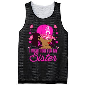 I Wear P.I.Nk. For My Sister Breast Cancer Awareness Mesh Reversible Basketball Jersey Tank