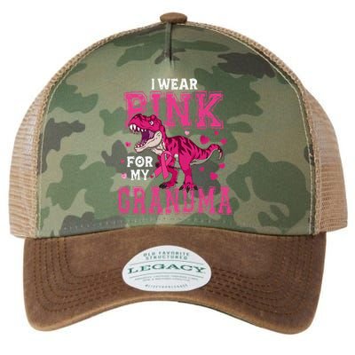 I Wear P.I.N.K For My Grandma Dinosaur Breast Cancer Awareness Legacy Tie Dye Trucker Hat