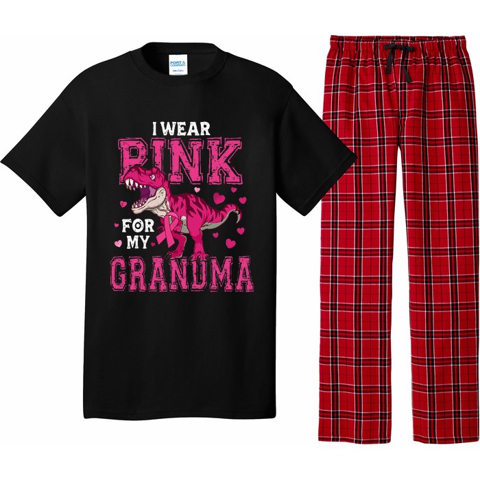 I Wear P.I.N.K For My Grandma Dinosaur Breast Cancer Awareness Pajama Set