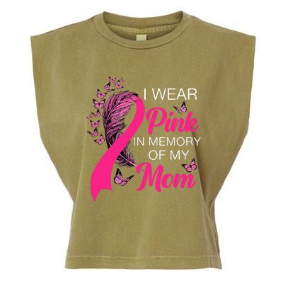 I Wear P.I.N.K In Memory Of My Mom Butterfly Breast Cancer Garment-Dyed Women's Muscle Tee