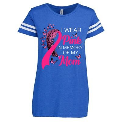 I Wear P.I.N.K In Memory Of My Mom Butterfly Breast Cancer Enza Ladies Jersey Football T-Shirt