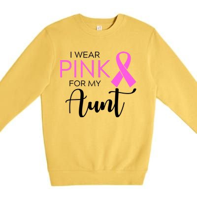 I Wear Pink For My Aunt Breast Cancer Awareness Premium Crewneck Sweatshirt