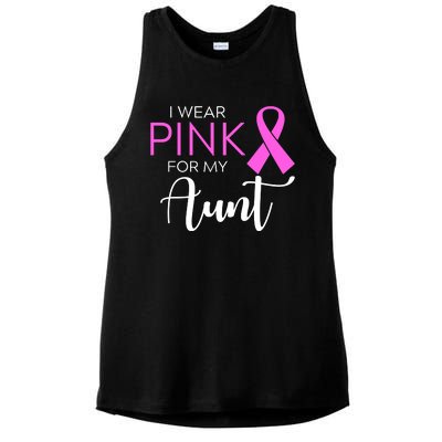 I Wear Pink For My Aunt Breast Cancer Awareness Ladies PosiCharge Tri-Blend Wicking Tank