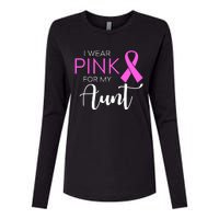 I Wear Pink For My Aunt Breast Cancer Awareness Womens Cotton Relaxed Long Sleeve T-Shirt