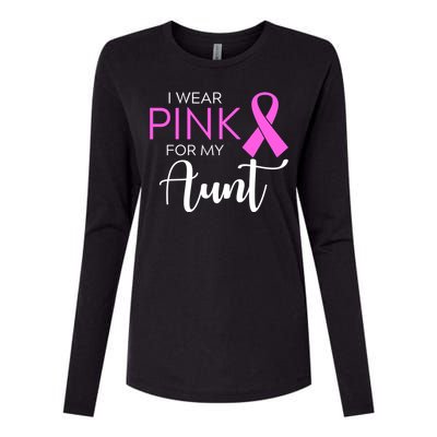 I Wear Pink For My Aunt Breast Cancer Awareness Womens Cotton Relaxed Long Sleeve T-Shirt