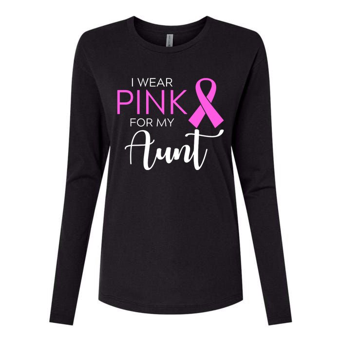 I Wear Pink For My Aunt Breast Cancer Awareness Womens Cotton Relaxed Long Sleeve T-Shirt