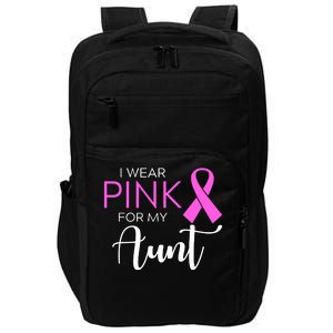 I Wear Pink For My Aunt Breast Cancer Awareness Impact Tech Backpack