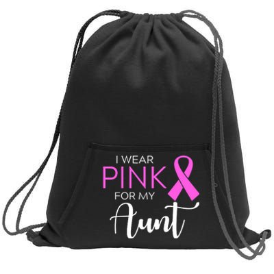 I Wear Pink For My Aunt Breast Cancer Awareness Sweatshirt Cinch Pack Bag