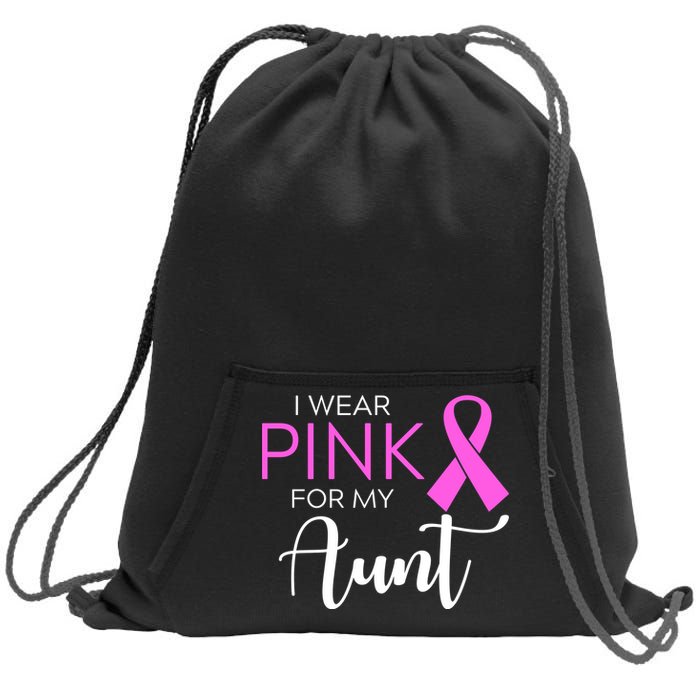 I Wear Pink For My Aunt Breast Cancer Awareness Sweatshirt Cinch Pack Bag