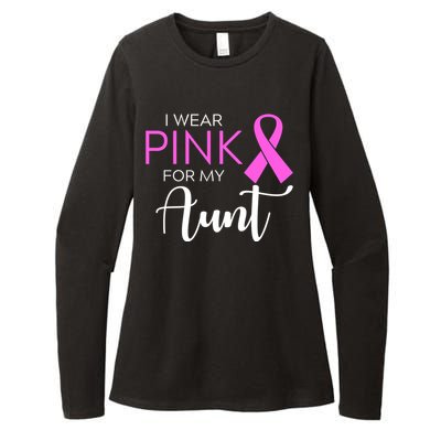 I Wear Pink For My Aunt Breast Cancer Awareness Womens CVC Long Sleeve Shirt