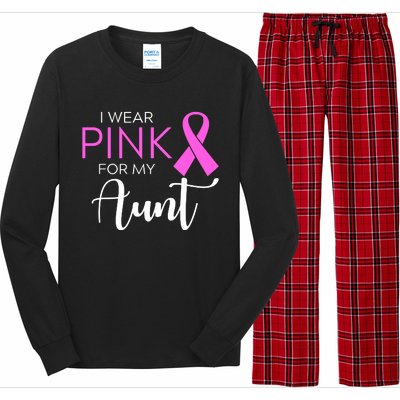 I Wear Pink For My Aunt Breast Cancer Awareness Long Sleeve Pajama Set