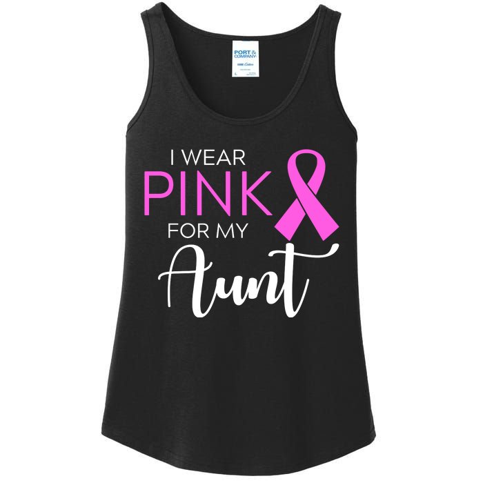 I Wear Pink For My Aunt Breast Cancer Awareness Ladies Essential Tank