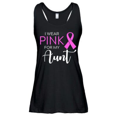 I Wear Pink For My Aunt Breast Cancer Awareness Ladies Essential Flowy Tank