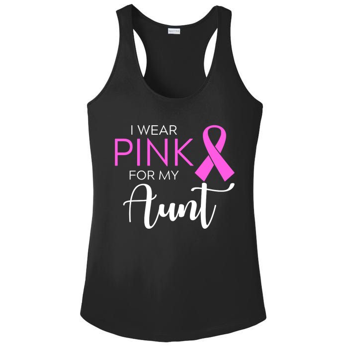 I Wear Pink For My Aunt Breast Cancer Awareness Ladies PosiCharge Competitor Racerback Tank