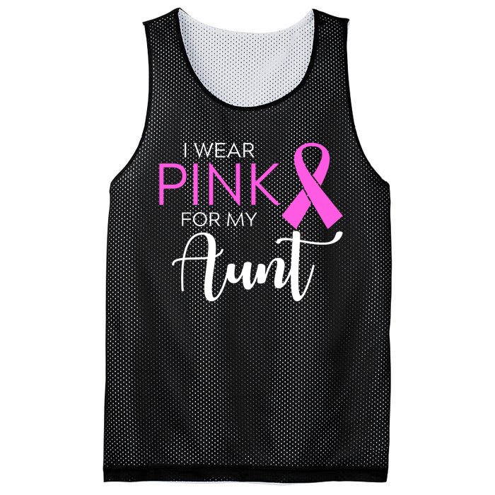 I Wear Pink For My Aunt Breast Cancer Awareness Mesh Reversible Basketball Jersey Tank