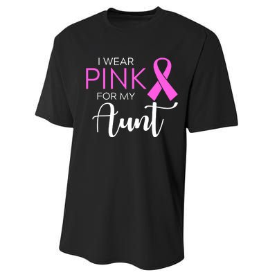 I Wear Pink For My Aunt Breast Cancer Awareness Performance Sprint T-Shirt