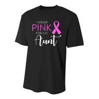 I Wear Pink For My Aunt Breast Cancer Awareness Youth Performance Sprint T-Shirt