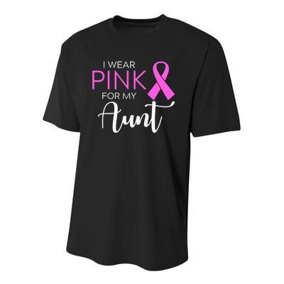 I Wear Pink For My Aunt Breast Cancer Awareness Youth Performance Sprint T-Shirt