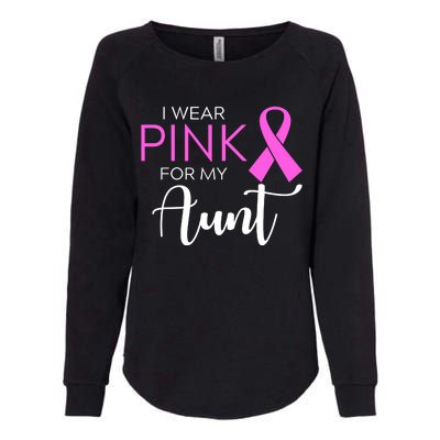 I Wear Pink For My Aunt Breast Cancer Awareness Womens California Wash Sweatshirt