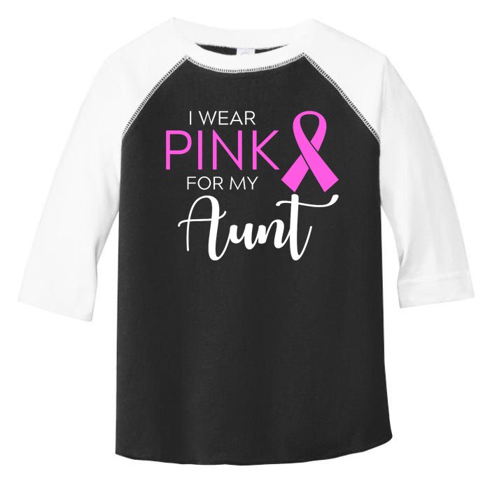 I Wear Pink For My Aunt Breast Cancer Awareness Toddler Fine Jersey T-Shirt