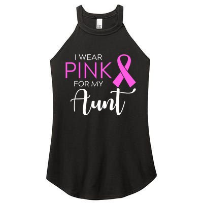 I Wear Pink For My Aunt Breast Cancer Awareness Women's Perfect Tri Rocker Tank