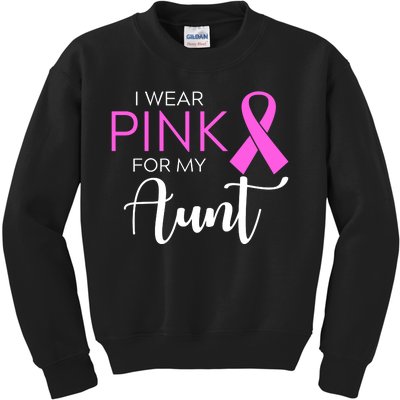 I Wear Pink For My Aunt Breast Cancer Awareness Kids Sweatshirt