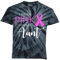 I Wear Pink For My Aunt Breast Cancer Awareness Kids Tie-Dye T-Shirt