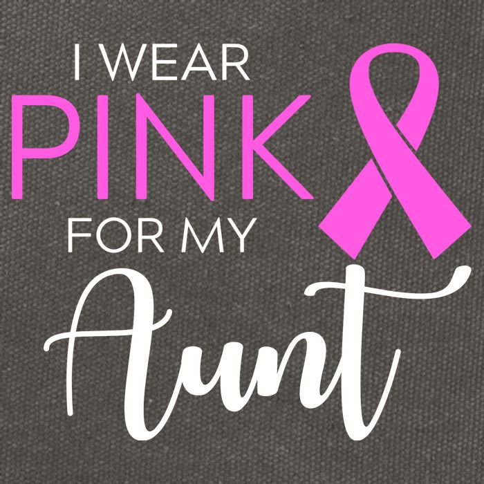 I Wear Pink For My Aunt Breast Cancer Awareness Cotton Canvas Backpack