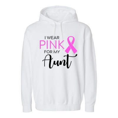 I Wear Pink For My Aunt Breast Cancer Awareness Garment-Dyed Fleece Hoodie