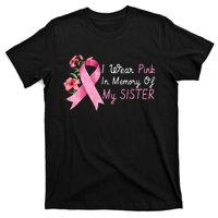 I Wear Pink In Memory Of My Sister Breast Cancer Awareness T-Shirt