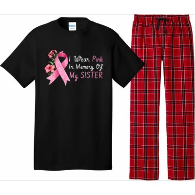 I Wear Pink In Memory Of My Sister Breast Cancer Awareness Pajama Set