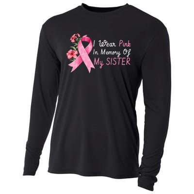 I Wear Pink In Memory Of My Sister Breast Cancer Awareness Cooling Performance Long Sleeve Crew