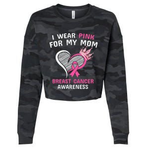 I Wear Pink For My Mom Cropped Pullover Crew